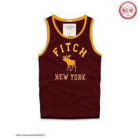 heren abercrombie and fitch moose logo new york tanktop rood geel Amsterdam Shop v03ph758